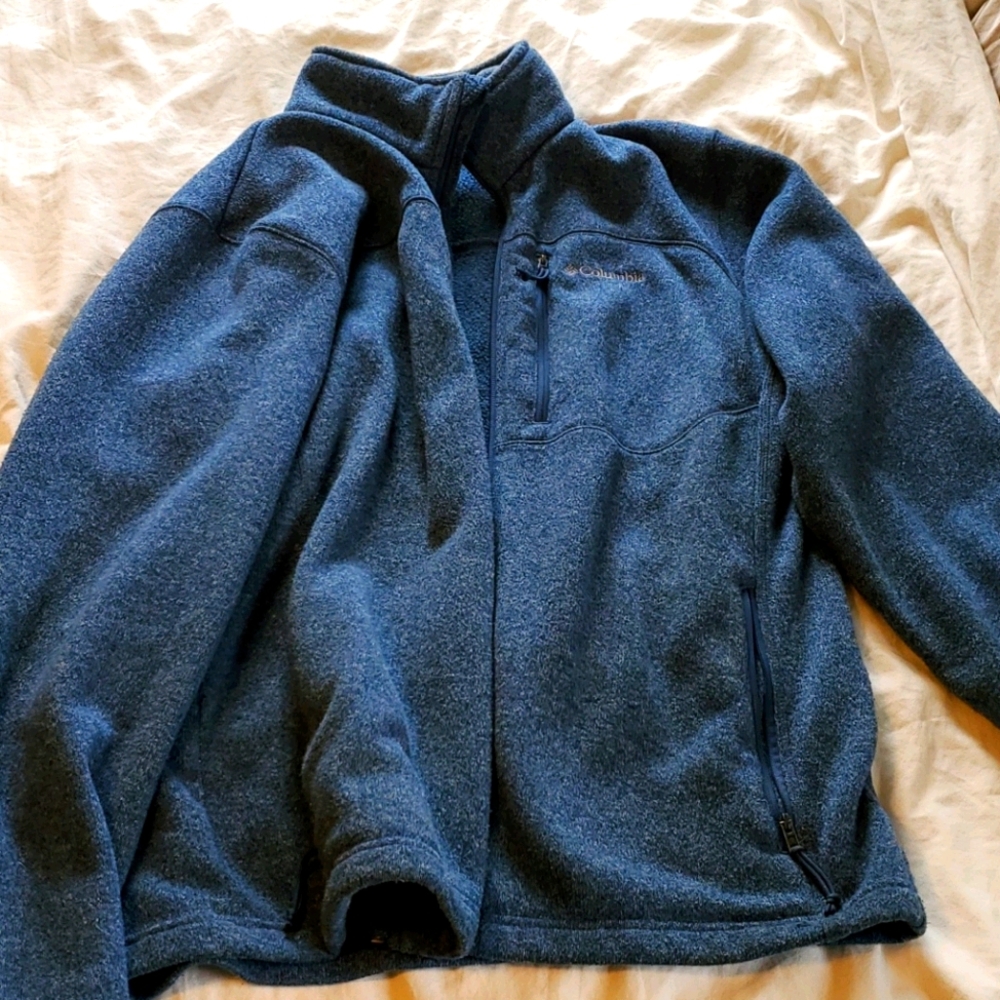 fleece zip down jacket